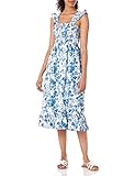 The Drop Women's Kimi Ruffled Shoulder Smocked Midi