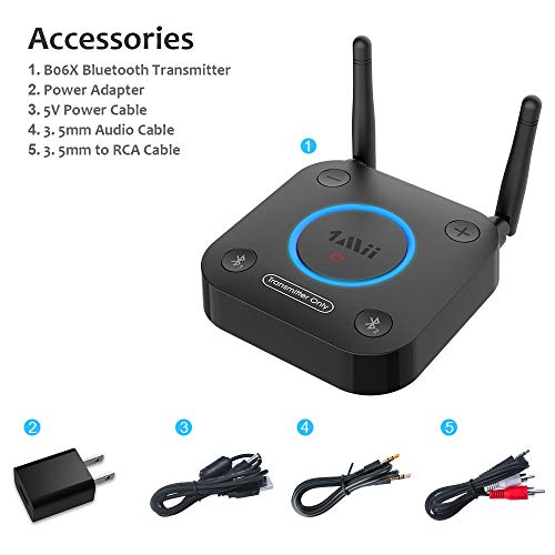 6 Upgraded+Bluetooth+Transmitter+Wireless+Headphone