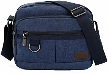 Multifunction Men Canvas Bag Casual Travel Bolsa Flaps Men's Crossbody Bag Vintage Men Messenger Handle Bags Blue 20cmX12cmX24cm