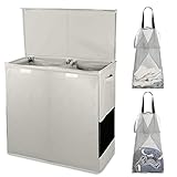 HOUSE AGAIN Sturdy Double Laundry Hamper with Lid