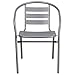 Flash Furniture Lila 4 Pack Silver Metal Restaurant Stack Chair with Aluminum Slats