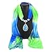 Ysiop Women Dacron Gradient Scarf Necklace Drop Pendant Hijab Neckwear Sapphire Blue