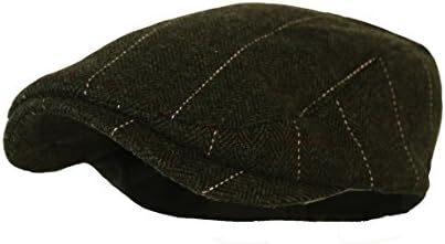 SALISA Newboy Caps Plaid Wool Flat Cap (S/M, Plaid Dark.Brown)