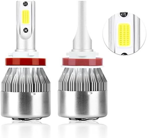 H11 LED Headlight Bulb with COB Chips 72W 8000LM 2PCS LED Car Lights All-in-One Conversion Kits with White Lamps 6500K 12V LED High Low Beam Headlights H8 H10 - 3 Year Warranty