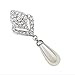 Clip On Pearl Earrings with Art Vintage Wedding Style - Cream Pearls (sliver)