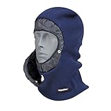 RefrigiWear Stretch Thermal Knit Balaclava Face Mask with Detachable Quilted Mouthpiece, Navy Blue One Size Fits All