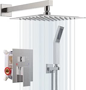 S R SUNRISE Sistema de Ducha de níquel Cepillado para Cuarto de baño