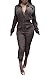 Women's Stylish Long Sleeve Zipper Turn Down Collar Capri Pant Jumpsuit Overalls