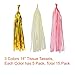 Paxcoo Pink and Gold Happy Birthday Banner with Tissue Paper Pom Poms Tassel Garland for Party Decorations