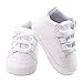LINKEY Baby Soft Sole Lace-up Sneaker Infant Casual Early Walking Shoes Crib Shoes Size M White, 6-12 Months Infant