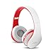 FX-Viktaria Dual Mode Wireless Over-Ear Headphone On Ear Headphone Stereo Headset Lightweight Design, Compatible with iPods, iPhones, iPads, Smartphones, Tablets, PC and Laptops (IceWhiteRed)