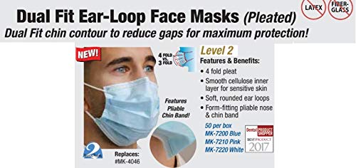 Pleated FACE MASK White [D-MK-7220] 50 PCS PER Box - Level 2