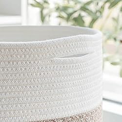 Goodpick 2pack Large Woven Blanket Storage Baskets
