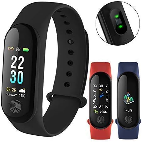 NALMAK M3 Model_P02 Sweatproof Smart Fitness Wrist Band with Heart Rate Sensor, Pedometer, Sleep Monitoring,Blood Pressure Functions for All Smartphones- Black