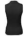 MBE Women's Solid Stretch Ribbed Sleeveless Mock Turtle Neck Knit Top