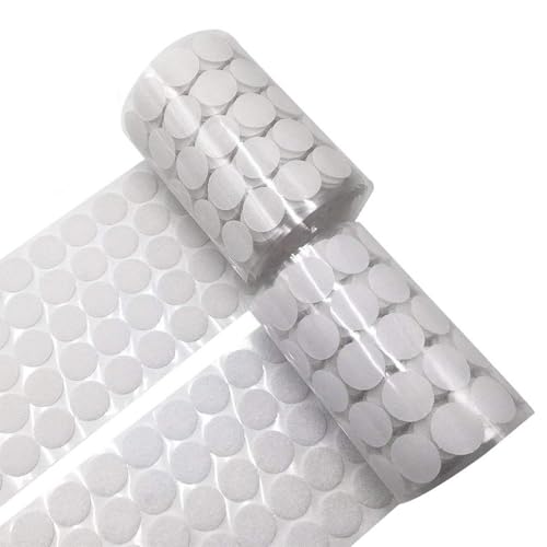 Adhoklop Self Adhesive Dots, 300 Pcs (150 Pairs) 0.78inch Diameter Hook and Loop Fastener Self Adhesive Round Circle Sticky Sticker Dots for Arts and Crafts School Classroom （White）