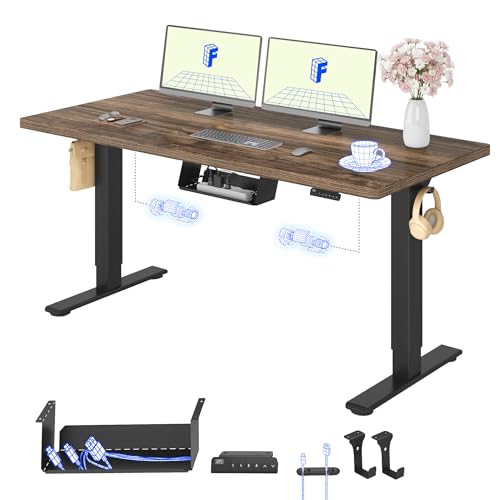 FLEXISPOT Höhenverstellbarer Schreibtisch elektrisch, Doppelmotor 160x80 cm