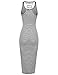 Awesome21 Women's Casual Stretch Striped Caged Racerback Bodycon Midi Dress
