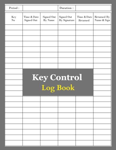 Mua Key Control Log Book: Key Checkout System , Sign Out & Sign In Key ...
