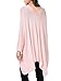 DJT Womens Solid Knit Short Asymmetric Wrap Poncho Topper Pink