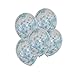 FONBALLOON PARTY 12'' Blue Confetti Balloons Set for Boy Baby Shower Party Decoration (Pack of 12) (Blue)