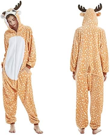 Fleece Onesie Pajamas for Women Adult Cartoon Animal Unicorn Christmas Halloween Cosplay Onepiece Costume