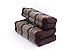 Foldable Meditation Cushion, 100% Kapok, Thai Design Brown-Beige