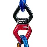 LaTazas Super Aluminum Alloy Fast 360° Rotator Swing Spinner Rope Swivel Connector Climbing Rotor, Safety Swing Rotational Device Hanging Accessory Black/Red