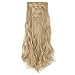 Clip in Full Head Hair Extensions 8 pieces/set Synthetic Fibre Natural Long Thick Hair Pieces Hairpiece Standard Weft Hair Extension - 17 inch Curly golden mix bleach blonde