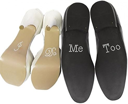 UniqueStyle Wedding Rhinestone I Do and Me Too Shoe Stickers I Do &amp; Me Too