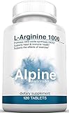Alpine Nutrition L-Arginine 1000mg Tablets - NOS Nitric Oxide - 120 Tablets