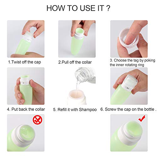 13 Pcs BPA Free Silicone Travel Bottle Set,TSA Approved Food-grade Silicone Bottle Container Spray Bottles Cream Jars FDA Approved for Shampoo Leak-proof Cosmetic Toiletry Travel Containers with Tag
