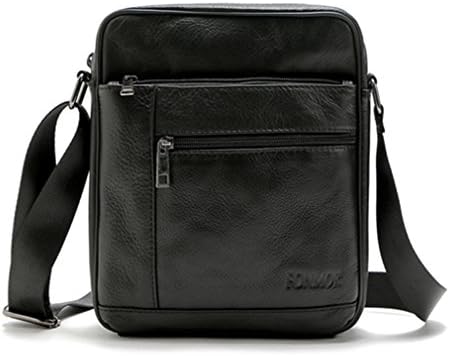 Men Leather Shoulder Bags Handbags Cow Leather Male Crossbody Bags Business Handbag For Male Black Big