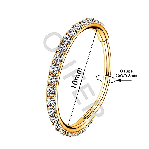 OUFER Gold Hinged Segment Earring Hoop 20G Stainless Steel with