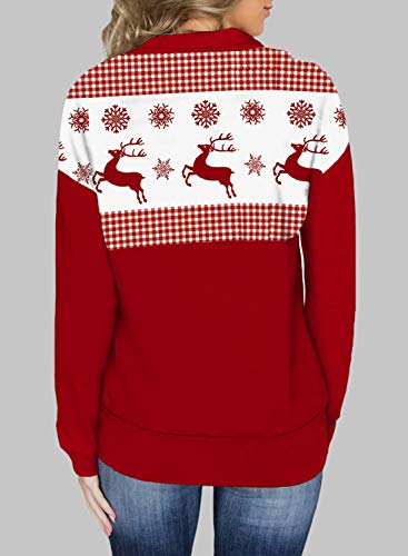 Aleumdr Women Casual Long Sleeve 1/4 Zipper Color Block Sweatshirts Stand Collar Pullover Tunic Tops with Pockets S-XXL - Image 4