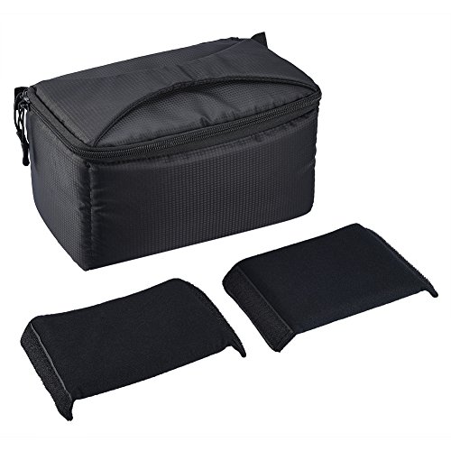 ALLCACA Waterproof Camera Insert Bag Shockproof Camera Inner Case High-capacity Camera Partition Bag with Detachable Dividers, Suitable for Digital Single Lens Reflex, Black (Waterproof - 261514cm)