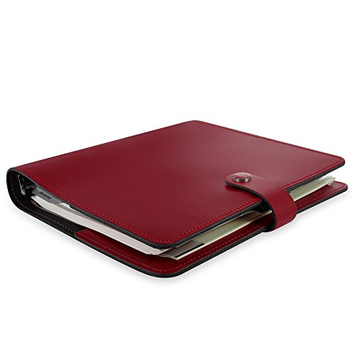Filofax The Original Leather A5 Pillar Box Red Organizer Agenda Diary 2016 + 2017 Calendar Ring Binder with DiLoro Jot Pad refill 022381