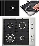 5 PACK PREMIUM Black Gas Stove Burner Covers - Stove Top Liner - Gas Range Protector - Stove Burner Covers - Double Thickness 0.2mm - Reusable & Dishwasher Safe. SET OF 5!