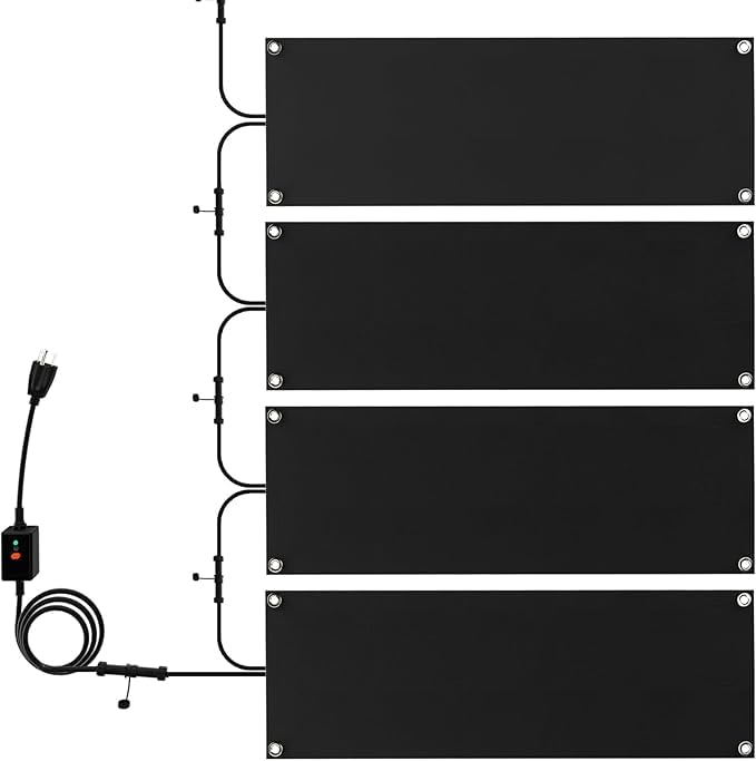 Photo 1 of NexiPro Snow Melting Mats, Heated Outdoor Mats for Walkways, Electric Snow Melting Mats for Decks and Sidewalks, Trusted No-Slip Snow and Ice Melt Heated Sidewalk Mat (10 x 30) 4PCS