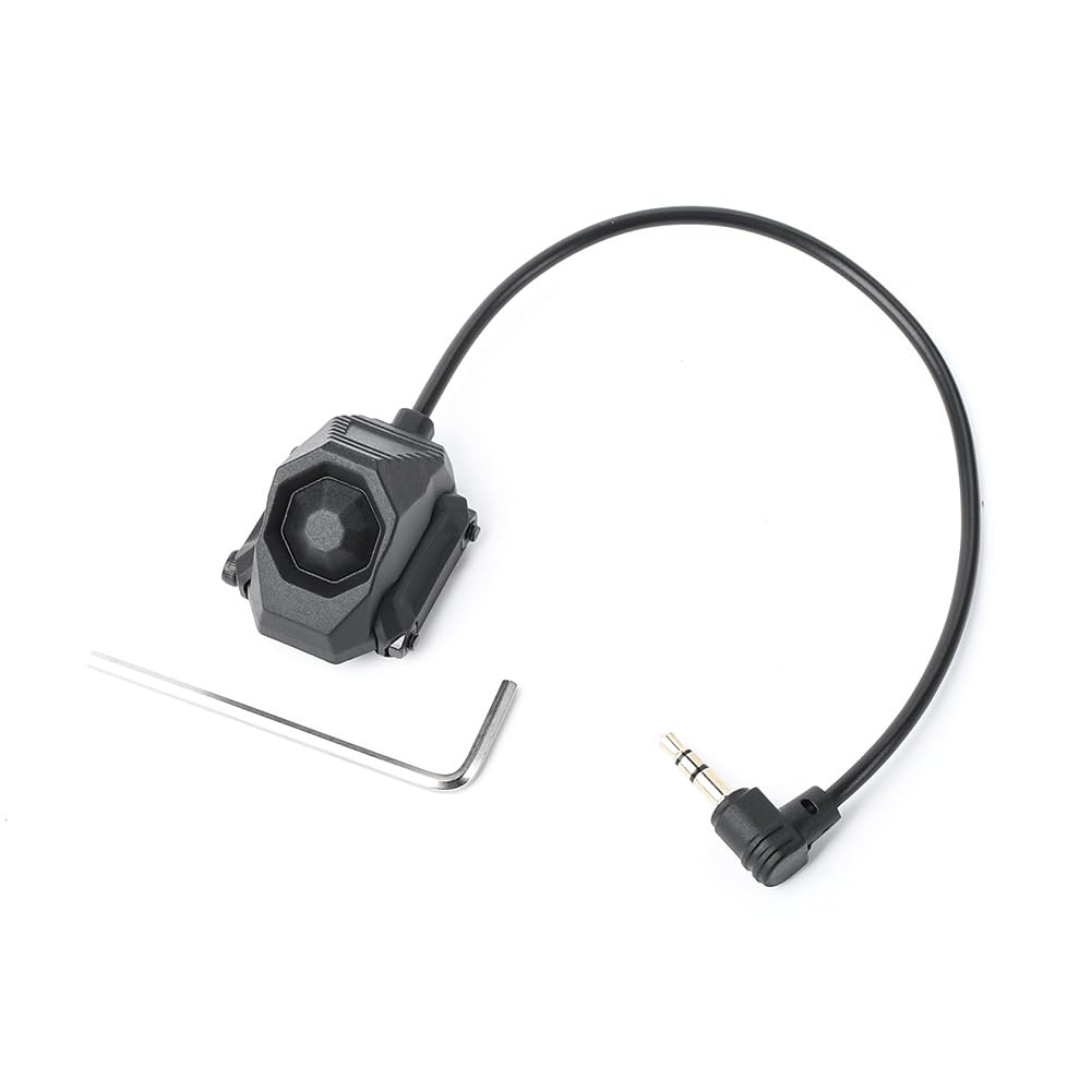 SBGJMY 3.5MM Plug Remote Control Switch for Tactical PEQ DBAL M3X Flashlight Torch(Black)