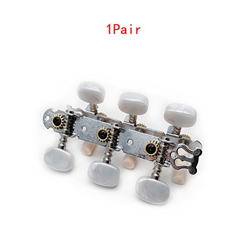 Timiy 2Pcs Adjustable Classical Guitar Tuning Pegs Set Classic Guitar Tuners Replacement