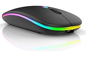 Mouse Sem Fio Recarregável Wireless Bluetooth Optico Led Rgb Colorido Ergonômico Usb 2.4 Ghz Notebook Computador Pc Desktop Linha Premium