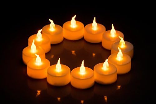 MKPOWER 12pcs Battery-powered Flameless LED Tealight Candles