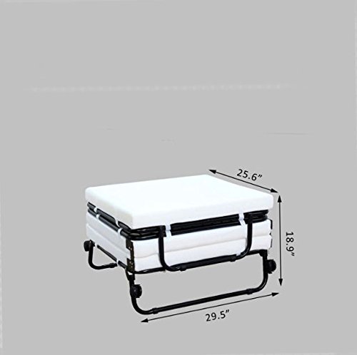 Lounge Folding Bed with Casters Convertible Sofa Ottoman Couch Mattress Sleeper + eBook