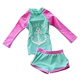 Taiycyxgan Baby Toddler Girls Kids Long Sleeve Swimsuit Rash Guard UPF 50+ UV Green S