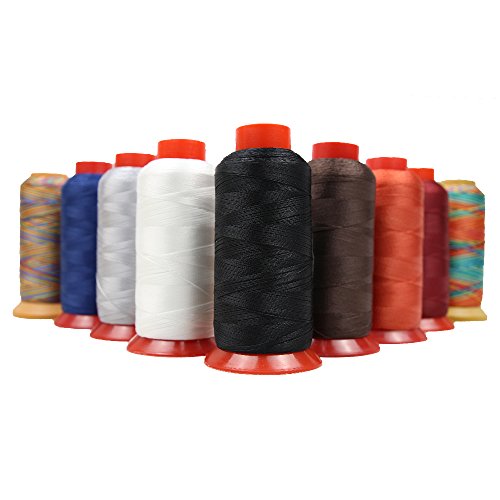 Bonded Polyester Thread High Strength Heavy Duty UV Resistant Outdoor Thread #69 T70 Size 210D/3Ply for Upholstery, Outdoor Market, Drapery, Leather, Denim and Luggage, 3000Yards Pack of 2