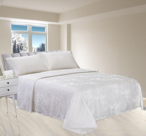 New Season Home Itallian Silk Sheet Set Cream, Queen, Ivory, 4 Piece