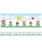 Carson Dellosa | Flowers Kid-Drawn Bulletin Board Borders | 12 Strips, 36ft