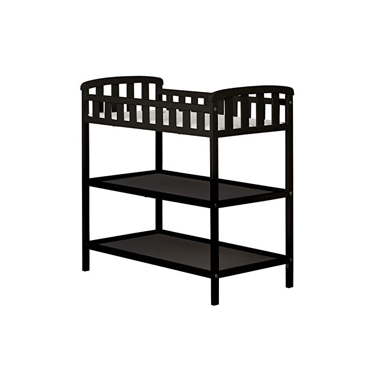 Dream On Me Emily Changing Table In Black, Comes With 1" Changing Pad