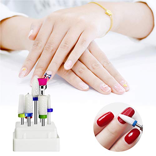 JEWHITENY Ceramic Nail Drill Bit Set Electric Nail Milling Cutter for Manicure Pedicure Nail Art Accessoires Tool Remove Nail Polish